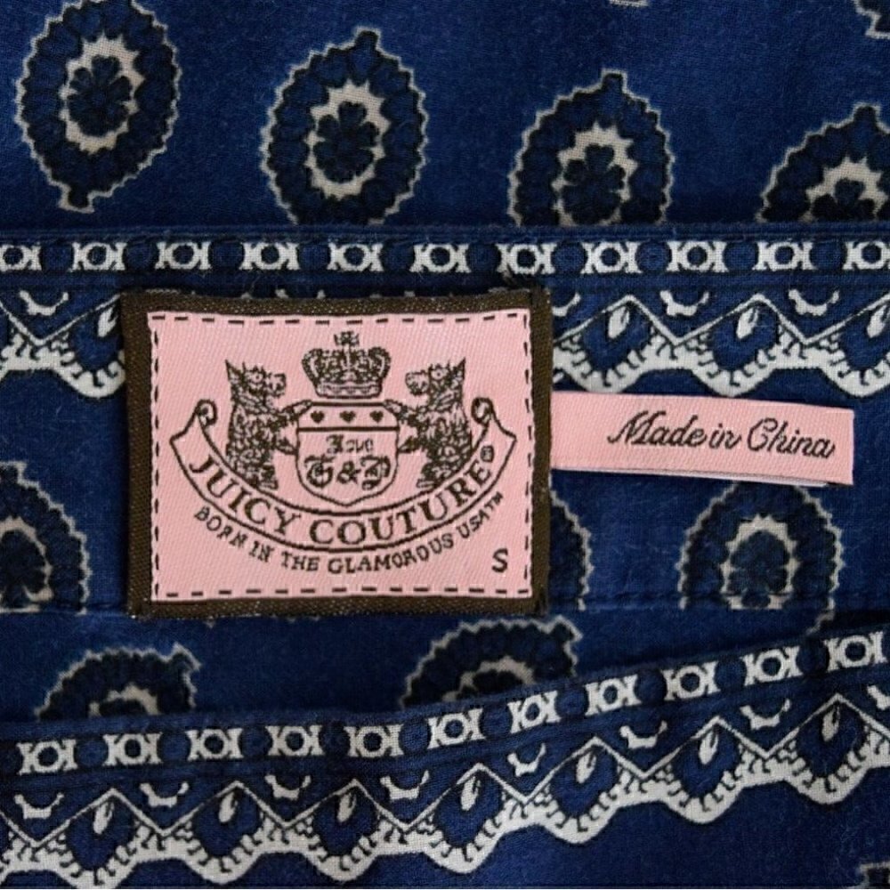 JUICY COUTURE GEOMETRIC BLUE V-NECK SHIFT DRESS - Picture 11 of 11